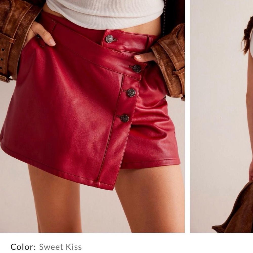 We The Free Sweet Kiss Wynne Vegan Leather Skirt